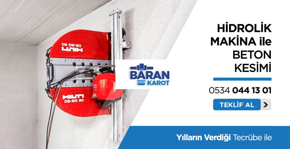 Adana Hidrolik Makina ile Beton Kesimi - Adana Baran Karot